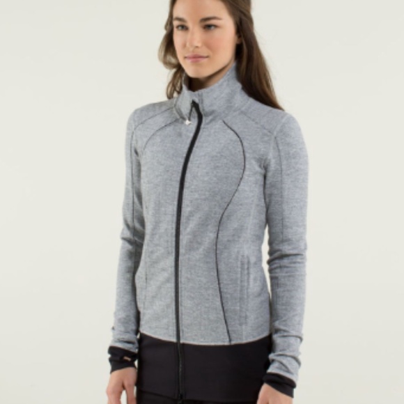 Lululemon Nice Asana jacket heathered herringbone black white - L - Picture 1 of 9